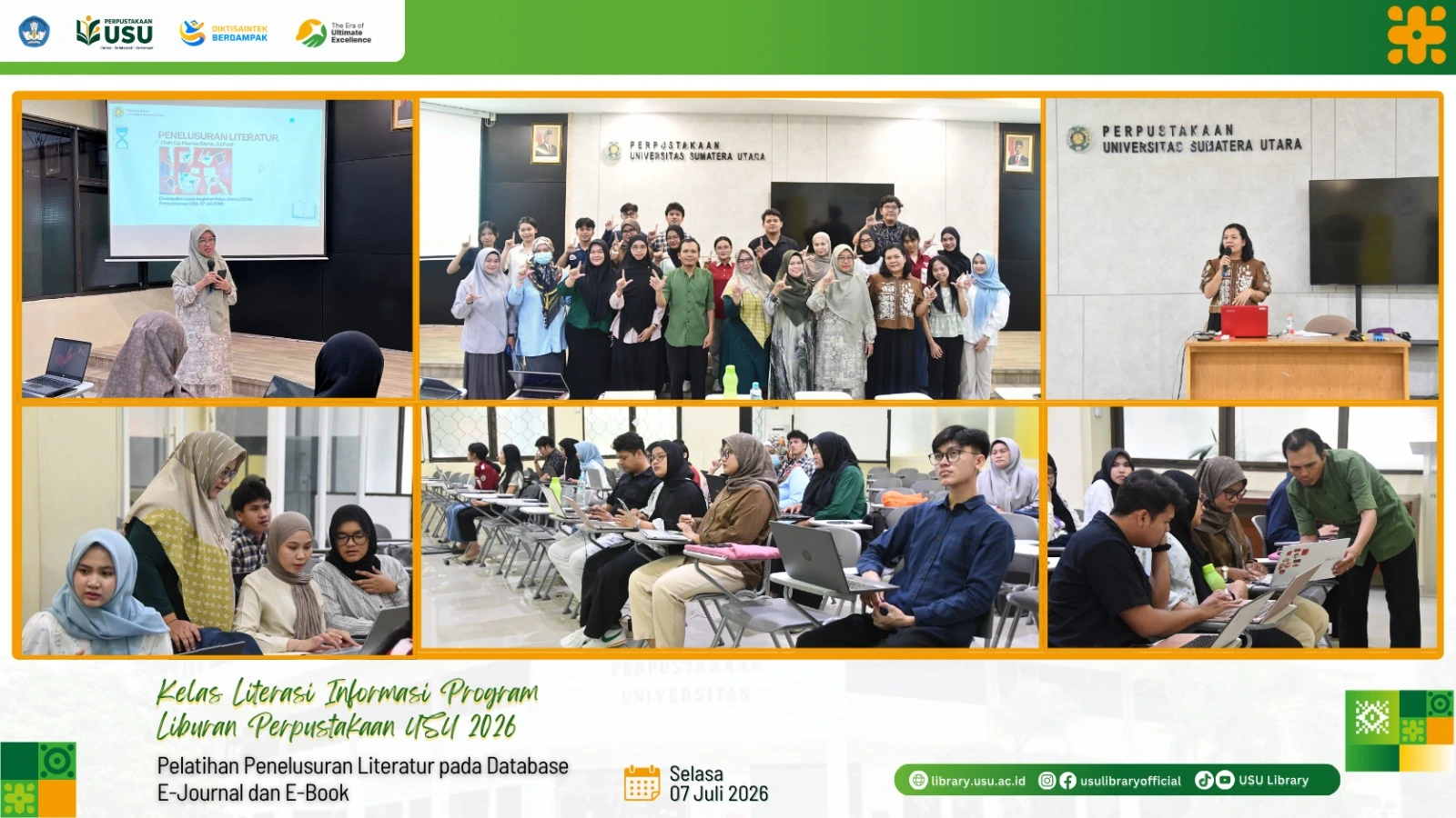 Perpustakaan USU Gelar Kelas Literasi Informasi Program Liburan 2026, Bekali Mahasiswa Keterampilan Penelusuran Literatur Ilmiah
